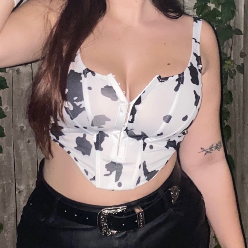 Shein Cow Print Corset Top